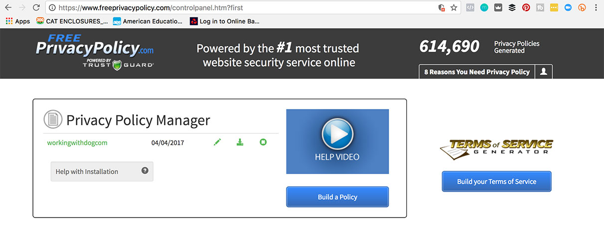 Create a Privacy Policy Page