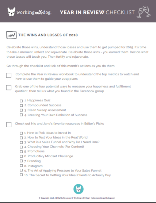 2018 Your Year In Review Checklist